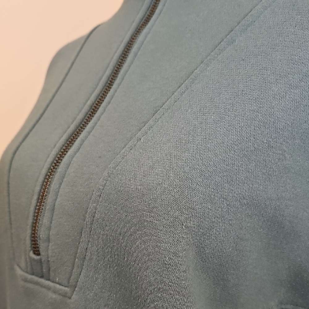 Universal Thread Women's Teal Half-Zip Sweatshirt - Picture 6 of 9